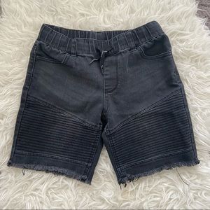 Boy 7 Moto Black Denim Shorts from Art Class